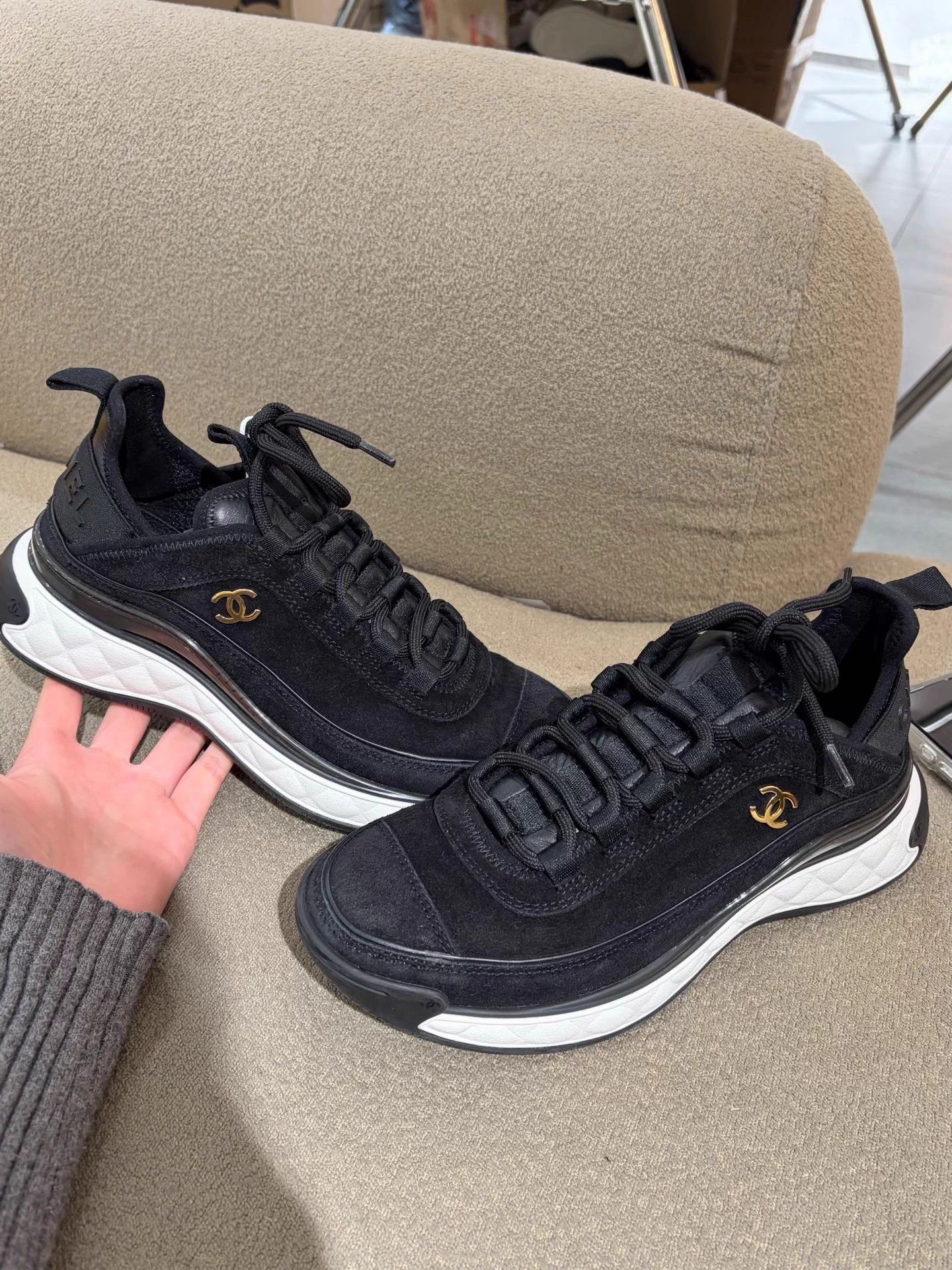 Chanel Chanel Black Warrior sneakers 99 new 36.5 Size US 5.5 / IT 35.5 - 2 Thumbnail