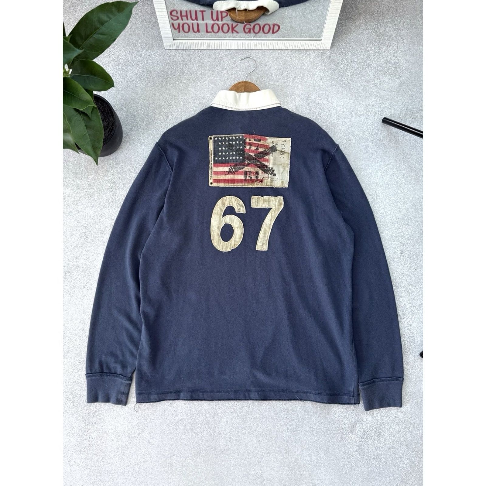 Ralph Lauren VINTAGE Ralph Lauren Polo Jeans Company Long Sleeve Sweatshirt Shirt Men L Blue 67 90s Archive Logo Polo Ralph Lauren Six Seven Size US L / EU 52-54 / 3 - 2 Thumbnail