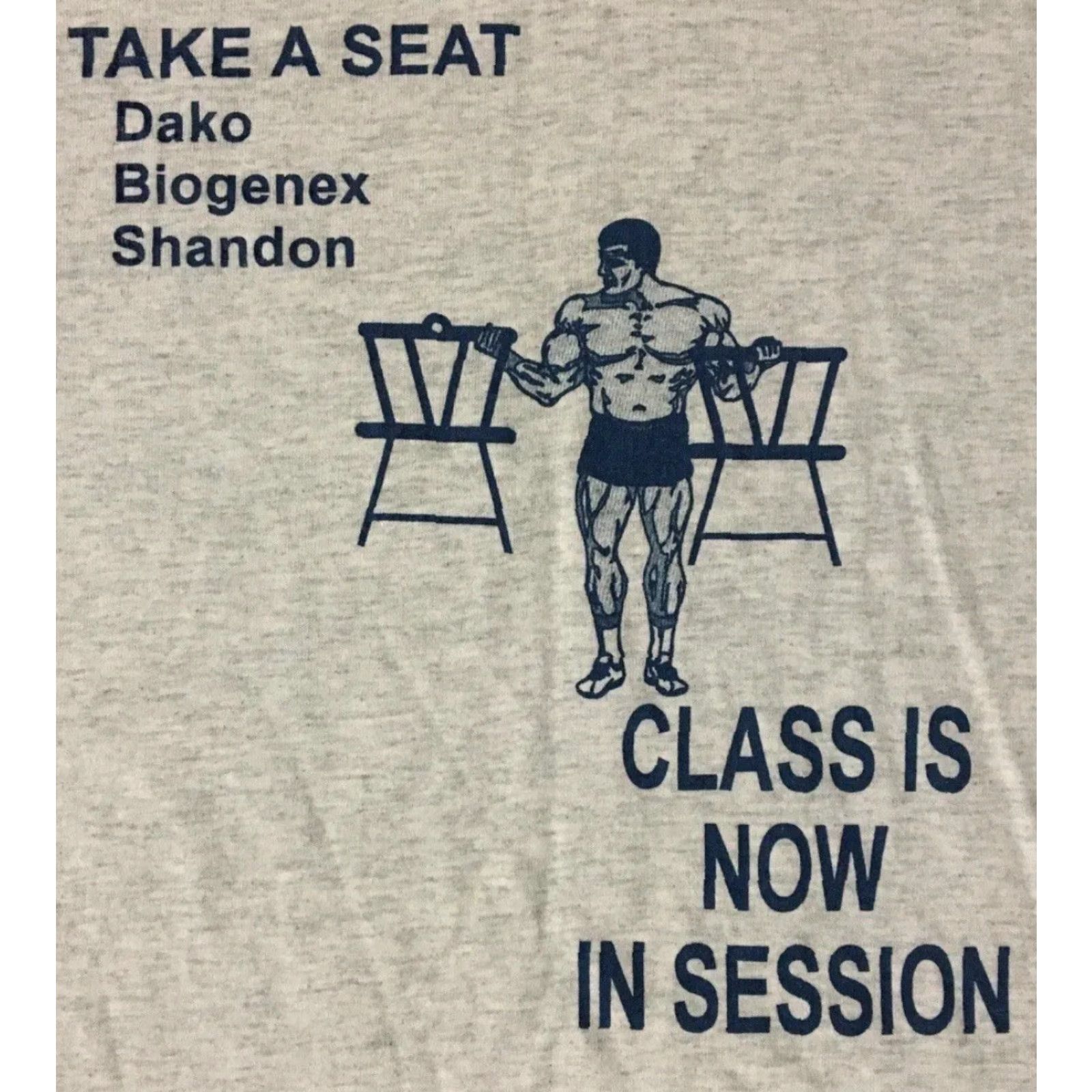Vintage Vtg 90s Ventana Biotech Faded Shirt XL Bioscience Weight Lifting Grunge Funny PE Shirt XL Gray USA Mens T-Shirt Vintage 90s Grunge Biotech Ventana Size US XL / EU 56 / 4 - 3 Thumbnail