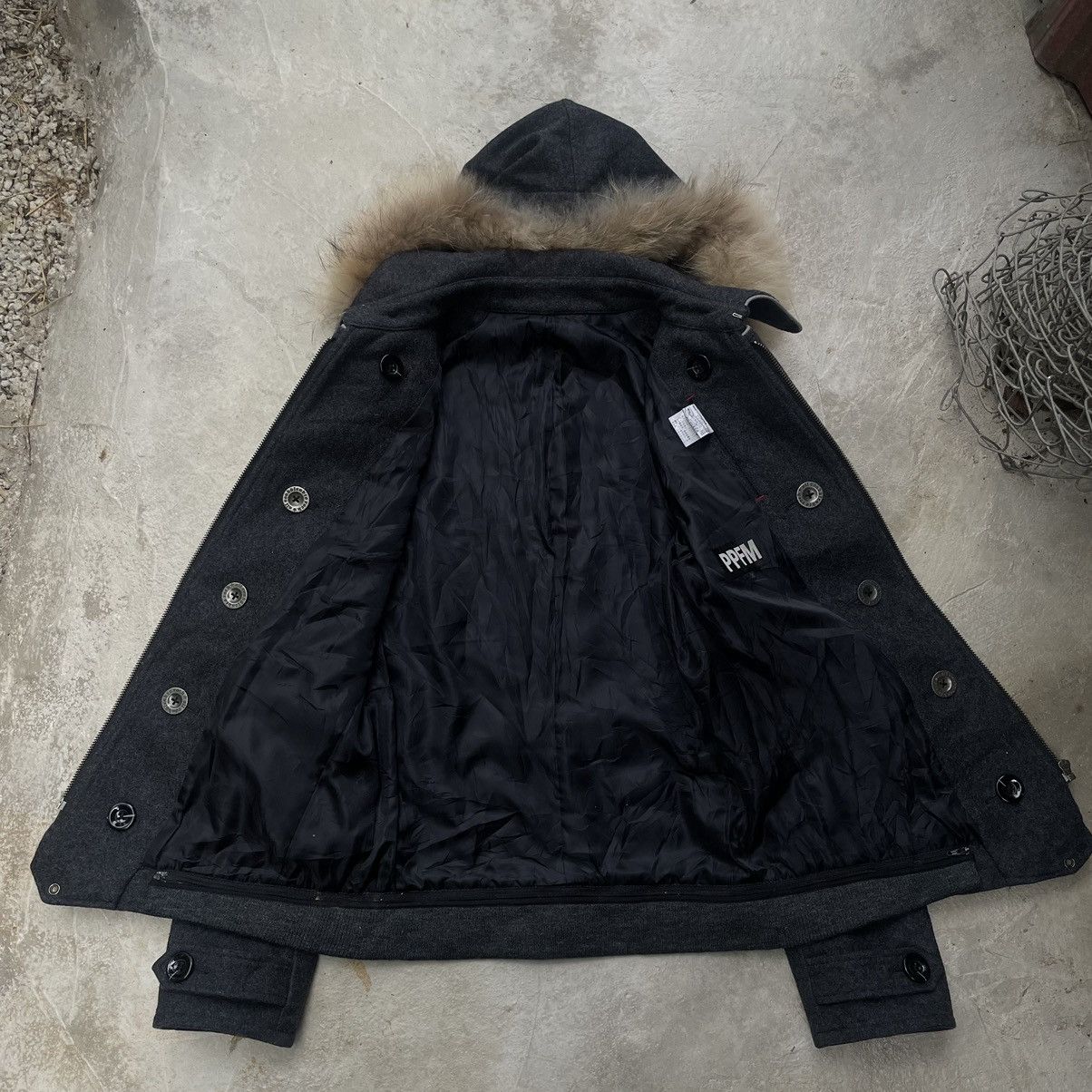 PPFM Archive🔥 PPFM Napolean Bondage Wool Fur Hood grey jacket Size US S / EU 44-46 / 1 - 12 Thumbnail