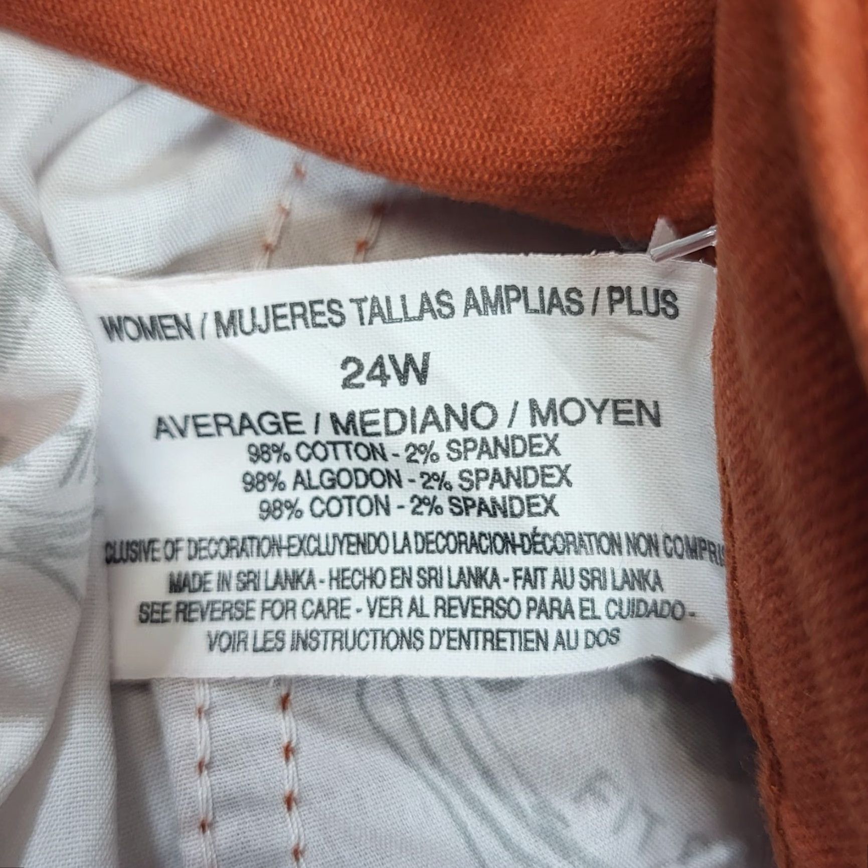 Gloria Vanderbilt Gloria Vanderbilt Amanda Womens Plus Size 24W Rust Orange Stretch Jeans Pants Denim Long Inseam 29” Straight Size 42" / US 20 - 6 Thumbnail