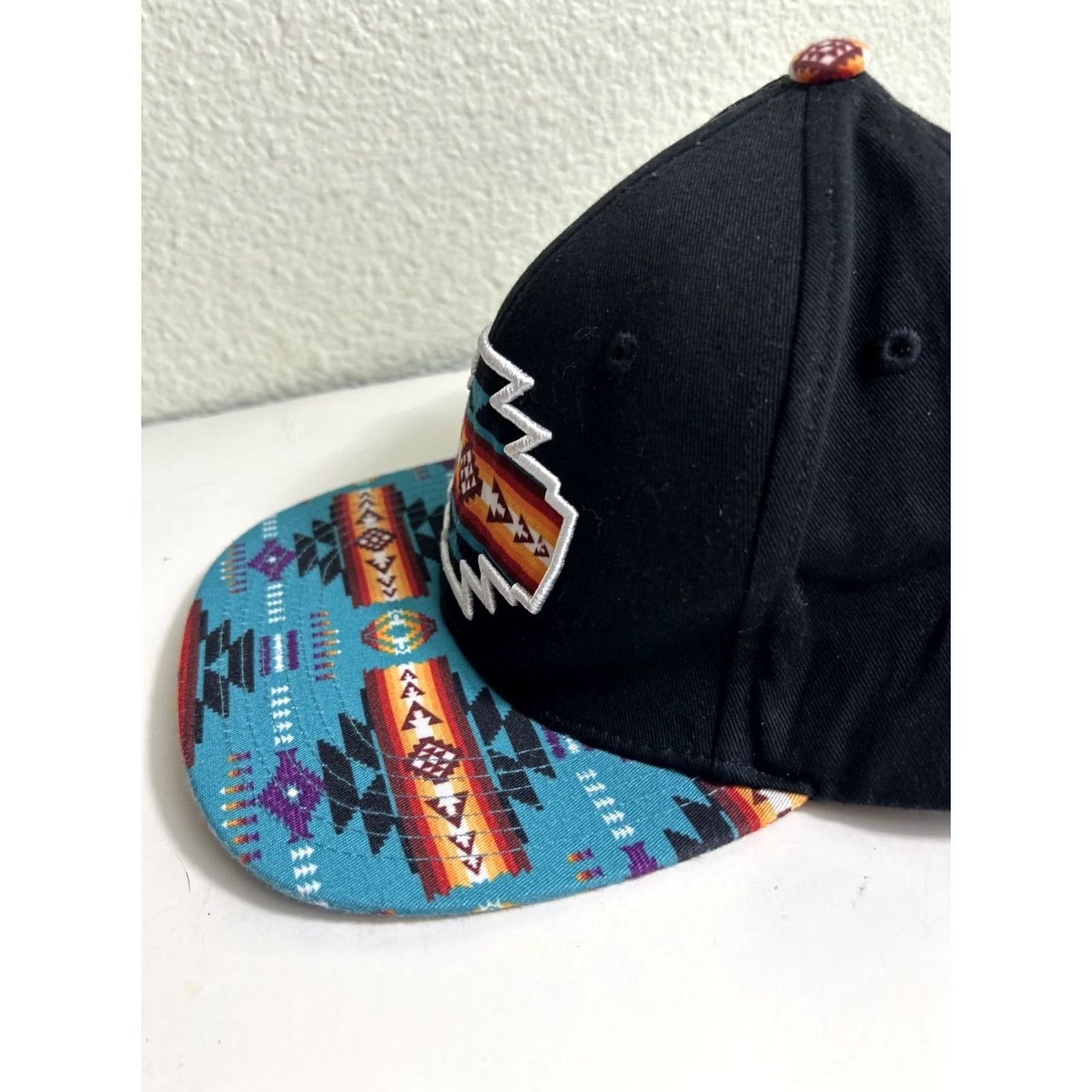 Native VINTAGE Aztec Native Tribal Print SnapBack Hat Flat Brim Cap One Size M-54 Baseball Size ONE SIZE - 6 Thumbnail