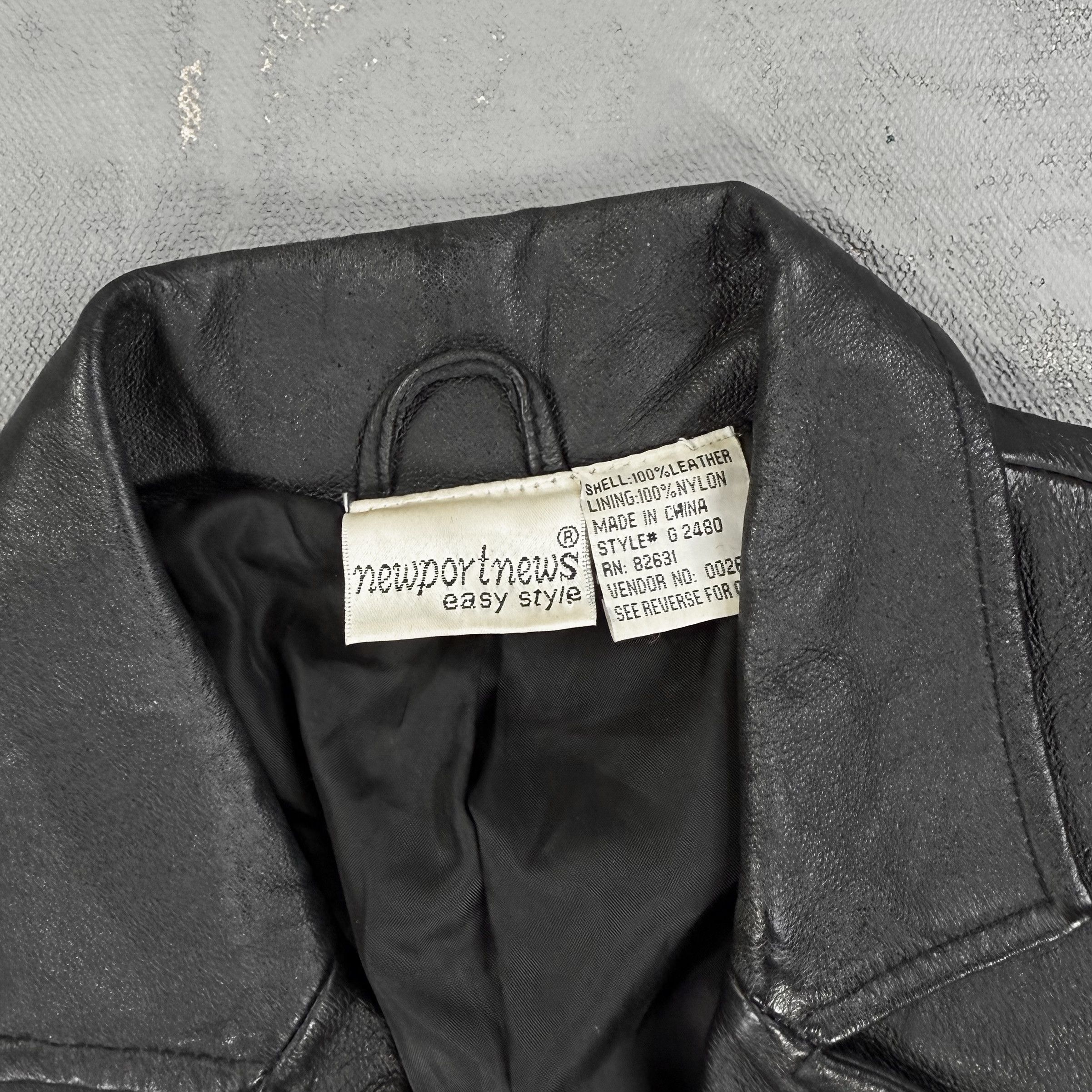 Vintage Newport News Leather Cropped Lightweight Jacket