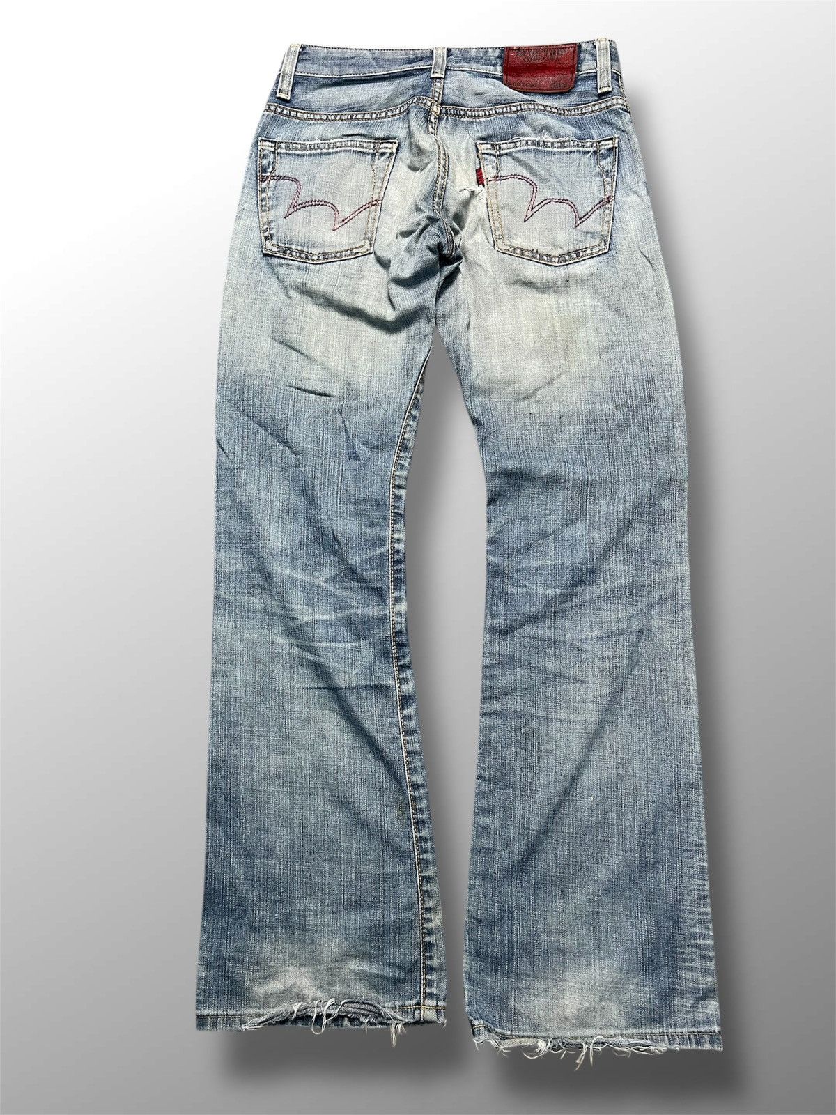 Edwin VINTAGE Edwin BLUE TRIP 503 Bootcut Red Zipper Jeans (43) Size US 28 / EU 44 - 2 Thumbnail