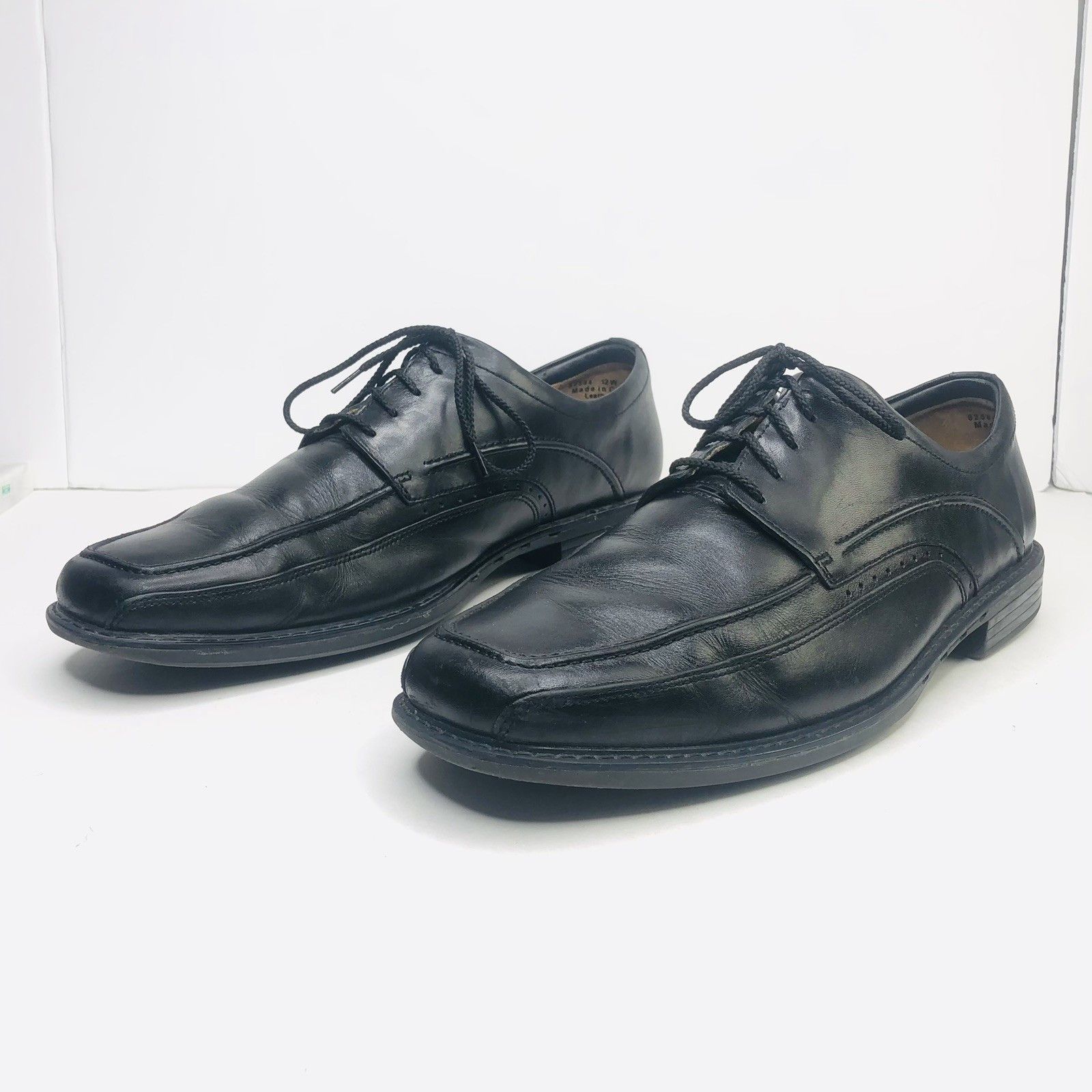Clarks Clark Unstructured Black Leather Mens Shoes 12W career Size US 12 / EU 45 - 1 Thumbnail