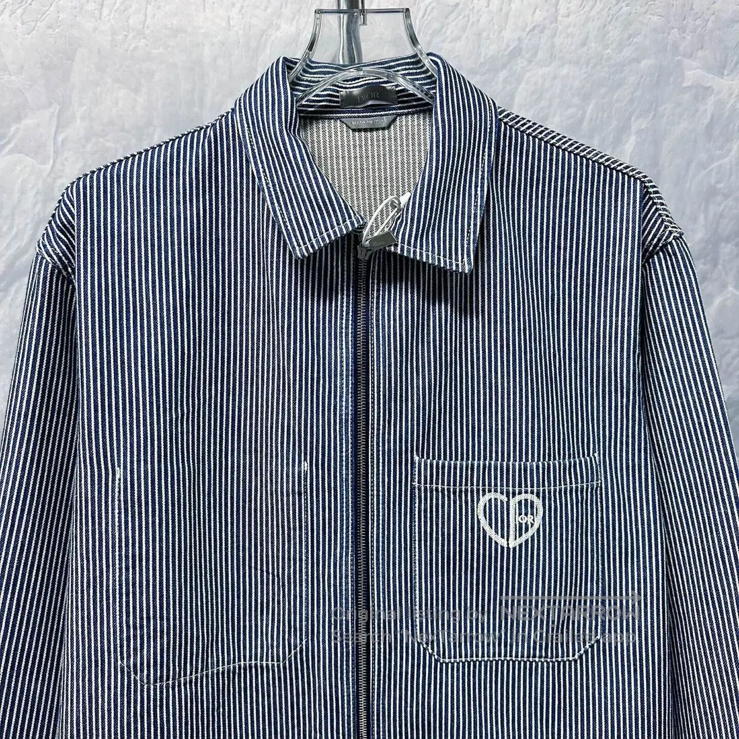 Dior dior love stripe embroidered denim shirt. Size XL / US 12-14 / IT 48-50 - 2 Thumbnail