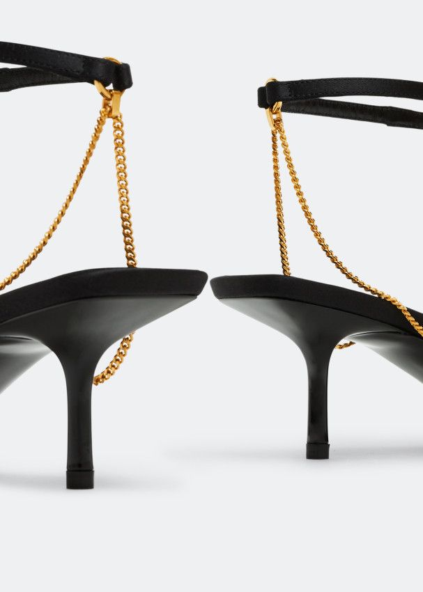 Saint Laurent Paris o1b1hav110125 Melody Sandals in Black Size US 6 / IT 36 - 2 Thumbnail