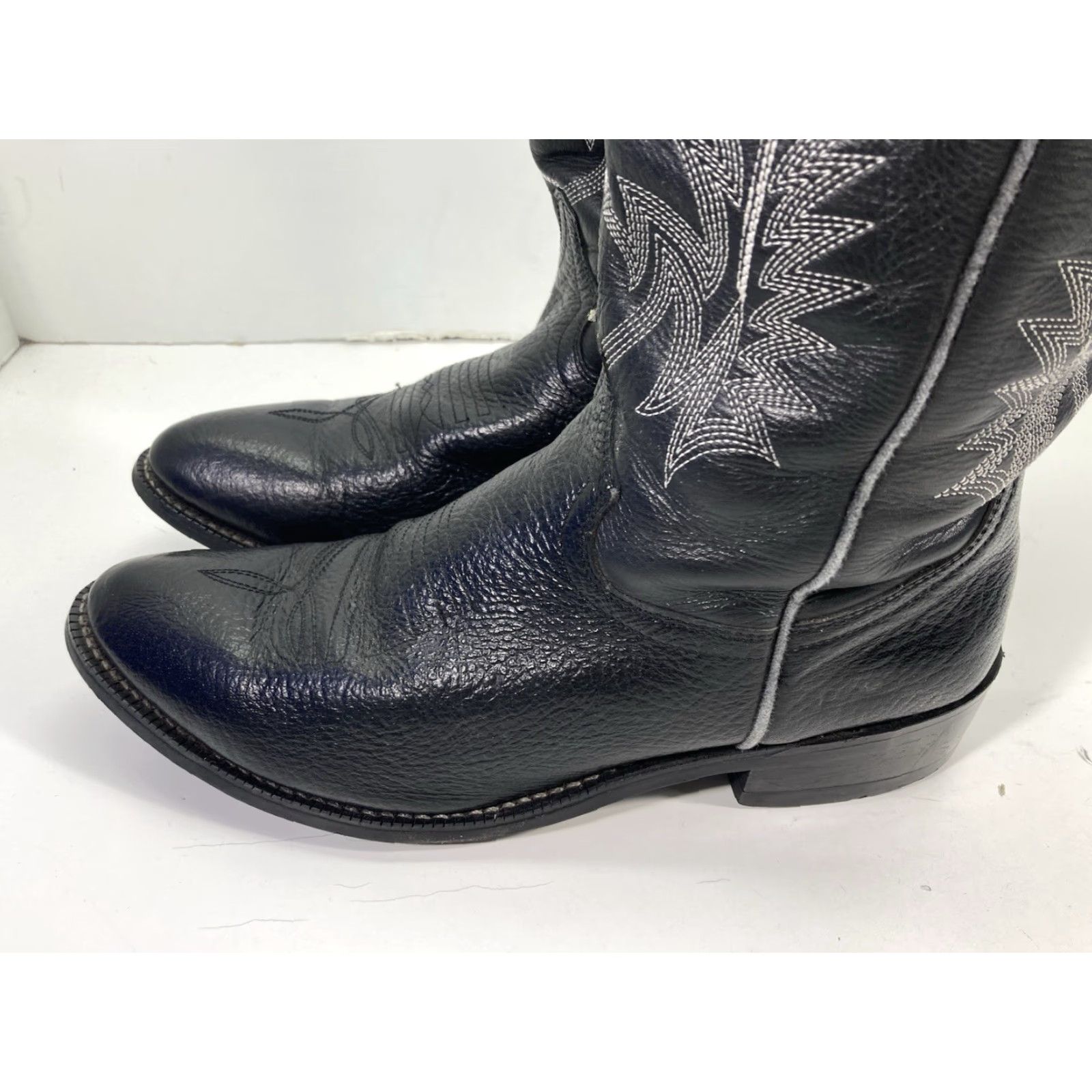 Vintage Cowtown Boots Men 10.5 D Black Leather Western Classic Rodeo Superb Boot Size US 11 / EU 44 - 6 Thumbnail