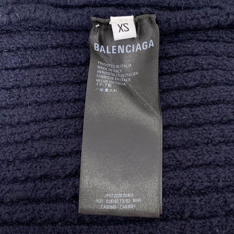 Balenciaga Balenciaga Navy logo monogrammed cotton crewneck long-slee Size XS / US 0-2 / IT 36-38 - 6 Thumbnail