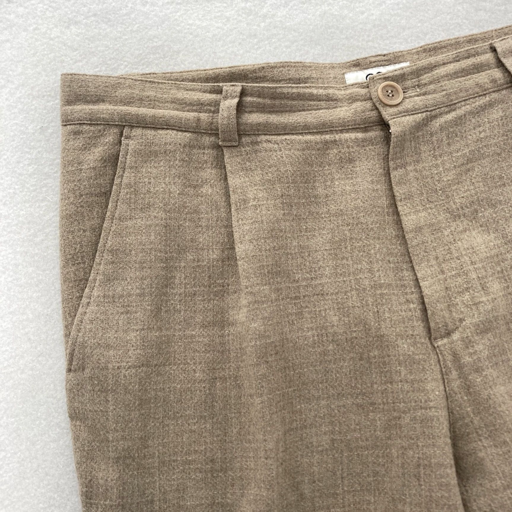 Cos COS Dress Pants Mens 38R Brown Wool Blend Stretch Pleated Slim Tapered Turkey Size US 38 / EU 54 - 3 Thumbnail