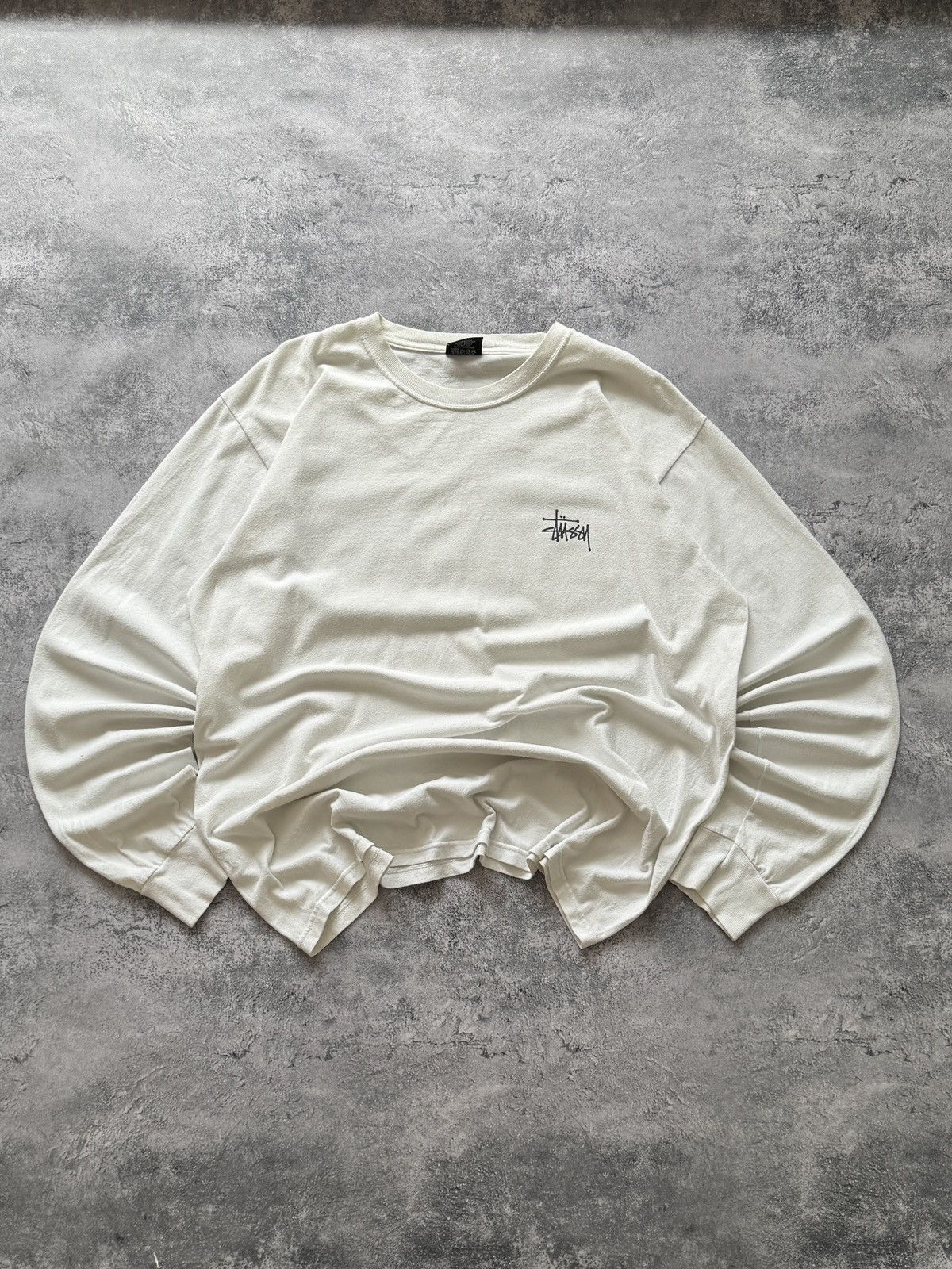 Stussy × Vintage Vintage Stussy Baggy White Long Sleeve size L Size US L / EU 52-54 / 3 - 1 Thumbnail