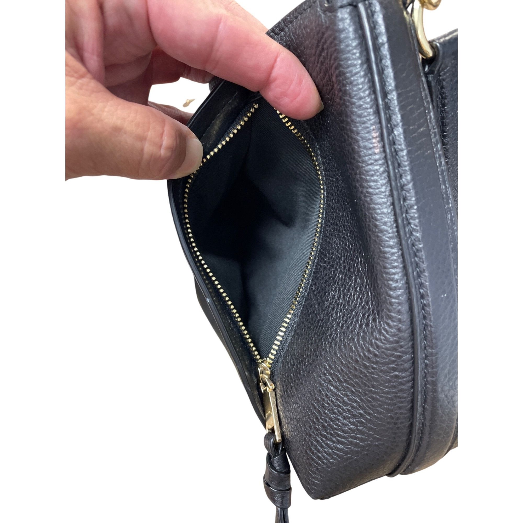 Coach Coach NY Marlon Black Leather pebbled Shoulder HandBag size Size ONE SIZE - 16 Thumbnail