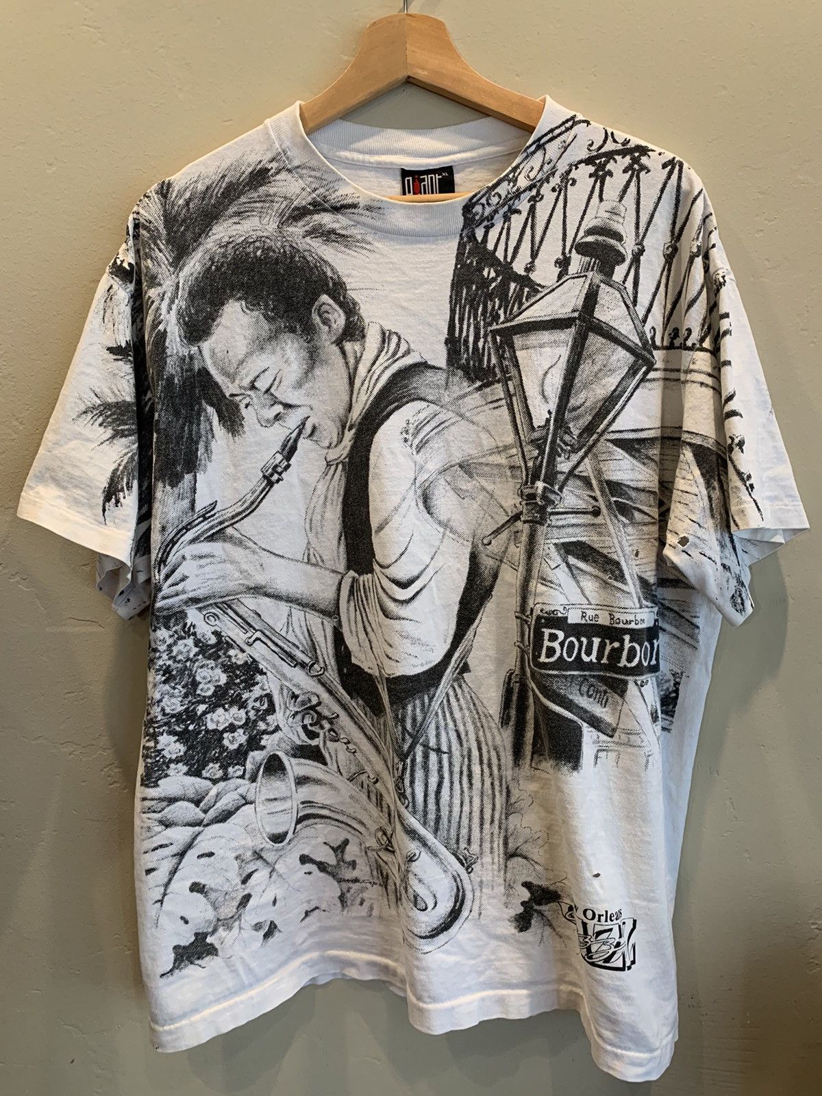Giant RARE* Vintage New Orleans Jazz AOP Single Stitch Giant Shirt Size US XL / EU 56 / 4 - 1 Thumbnail
