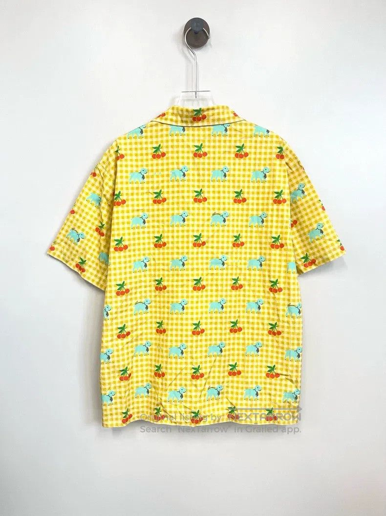 Gucci Gucci Co-branded yellow plaid cherry lamb logo short-sleev Size US M / EU 48-50 / 2 - 2 Thumbnail