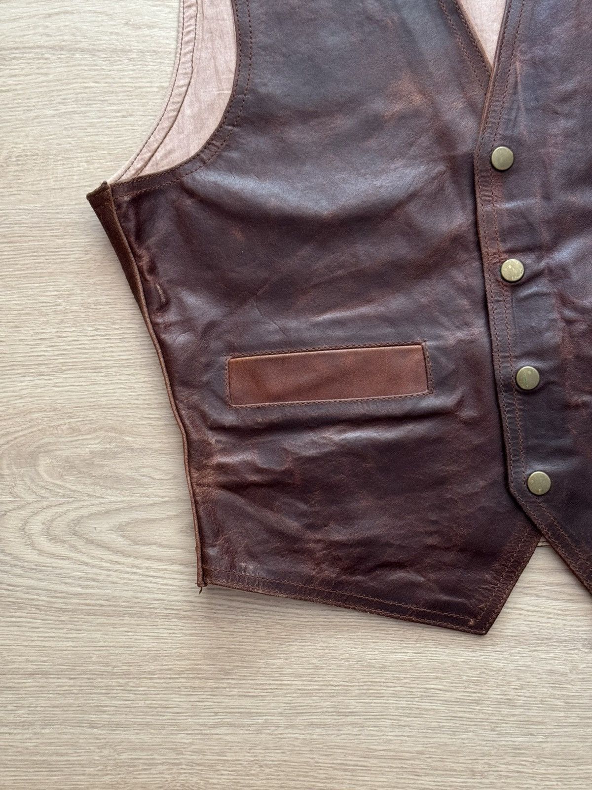 Genuine Leather Vintage 90’s Let’s Move Driver Jeans Leather Western Vest Size US M / EU 48-50 / 2 - 3 Thumbnail