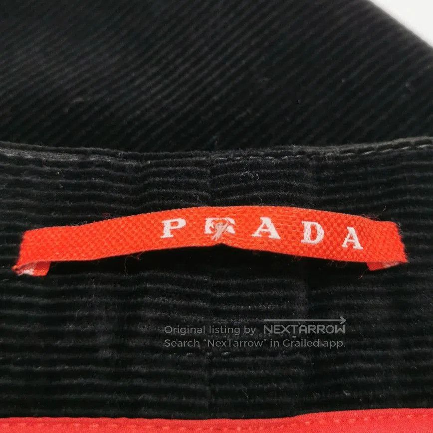 Prada Prada Logo Cotton Trousers in Black . Size 41" - 5 Thumbnail