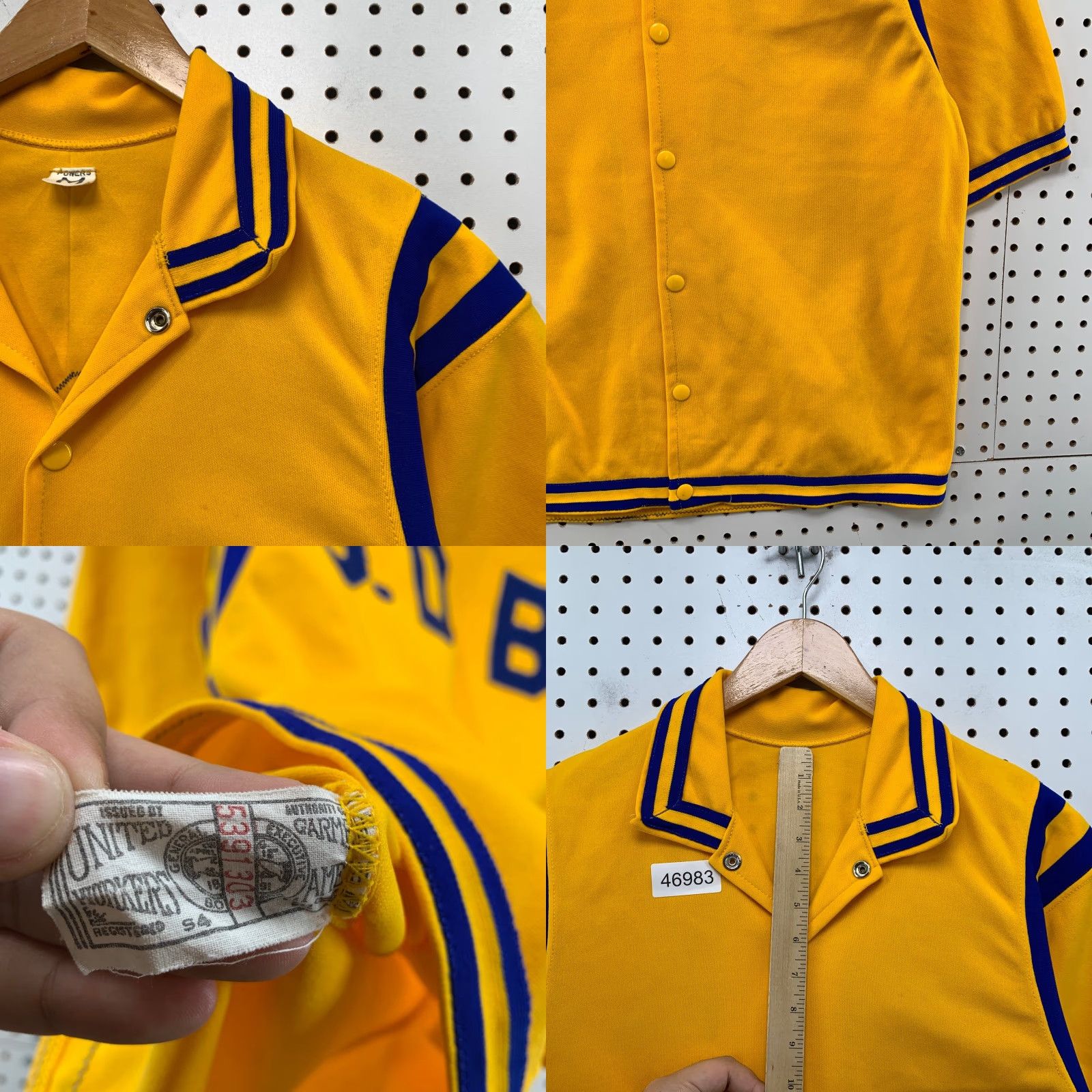 Vintage VINTAGE Powers Snap Shirt Mens M Yellow Basketball Warmup Jersey Size US M / EU 48-50 / 2 - 8 Thumbnail