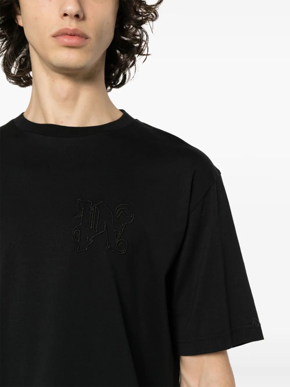 Palm Angels o1y0325 Logo Crewneck T-Shirt in Black Size US XS / EU 42 / 0 - 2 Thumbnail