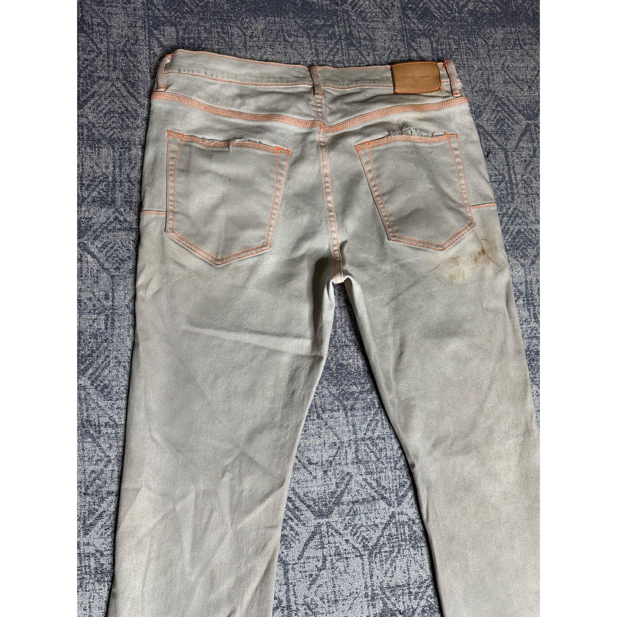 Purple Brand Purple Brand P001 Split Distressed Hem White Neon Stitch - O Size US 36 / EU 52 - 10 Thumbnail