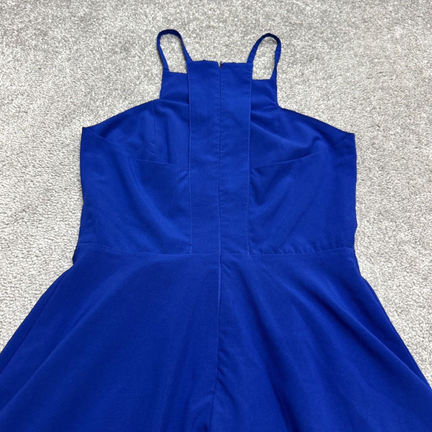 Lulus Lulus Dress Womens Sleeveless Halter A-Line Mini Skater Fit & Flare Royal Blue Size S / US 4 / IT 40 - 3 Thumbnail