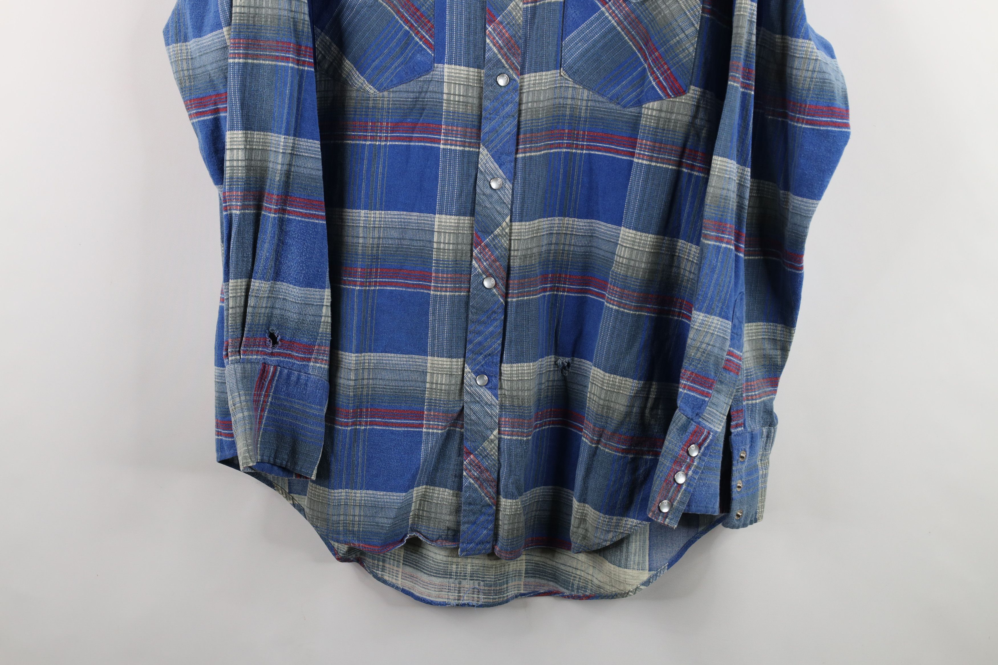 Vintage Vintage 70s Streetwear Western Flannel Snap Button Shirt Size US L / EU 52-54 / 3 - 3 Thumbnail