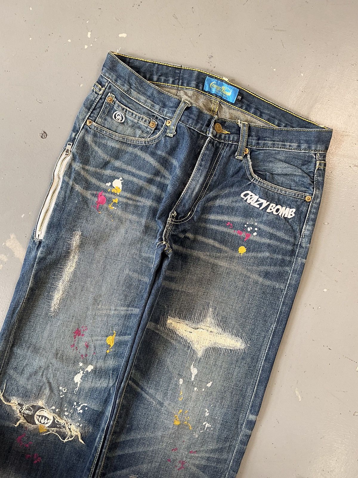 Designer × Vintage Vintage crazy bomb SpellOut distressed denim Size US 30 / EU 46 - 5 Thumbnail
