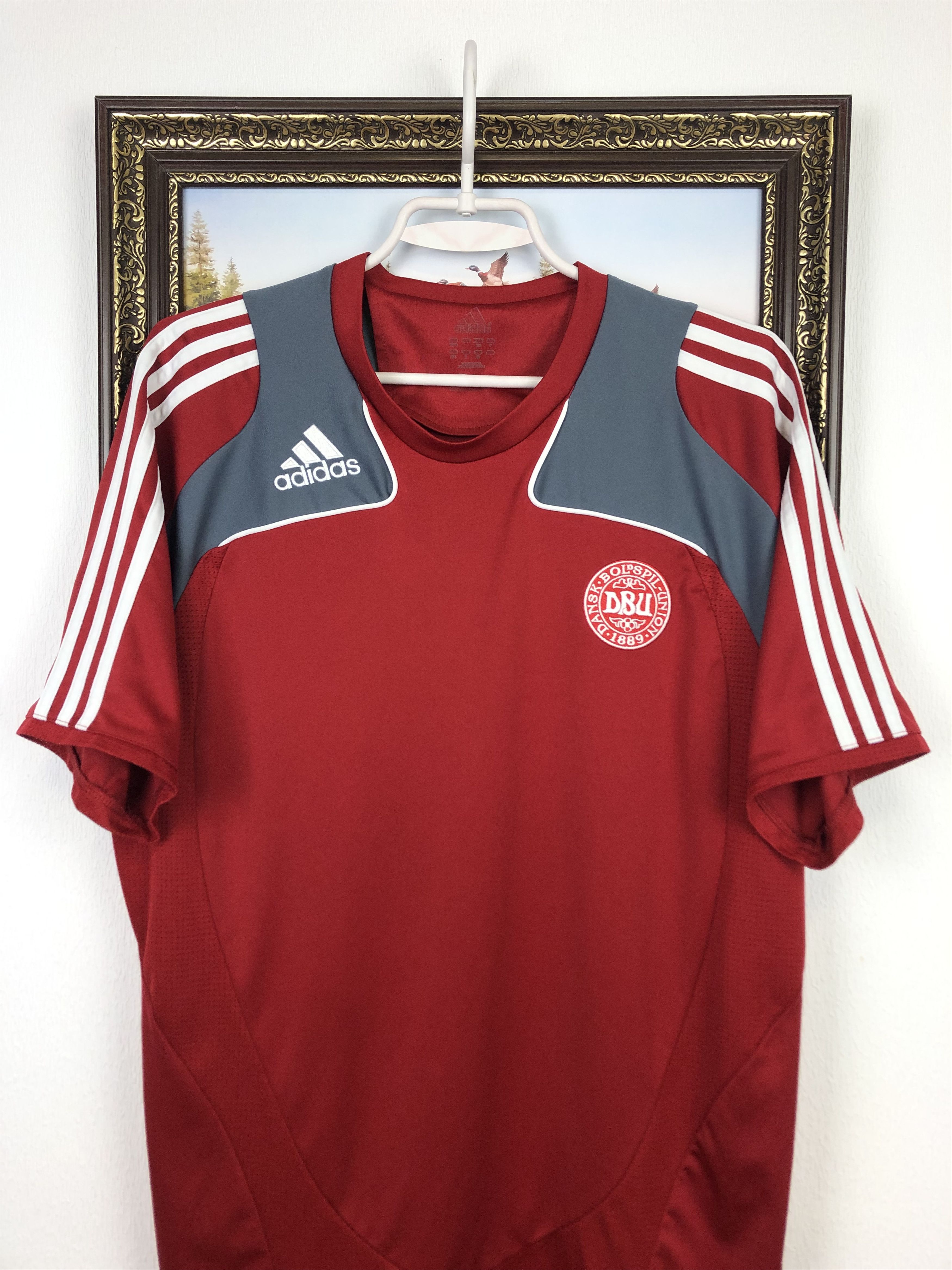 Adidas Vintage Adidas Denmark Football Train Shirt Soccer Jersey Size US L / EU 52-54 / 3 - 2 Thumbnail