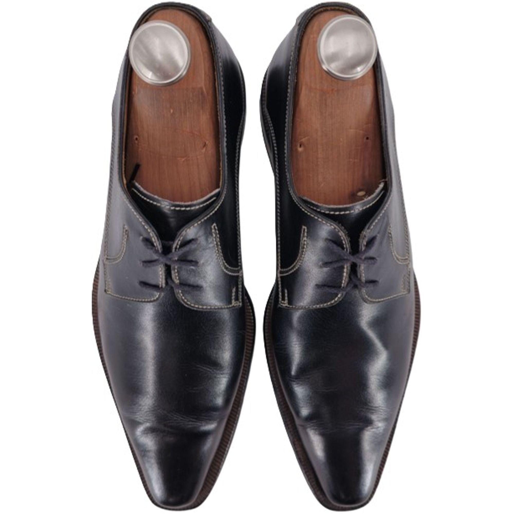 Other Vintage Italian McDowell Men 9.5D /8.5UK Black Leather Derby Size US 9.5 / EU 42-43 - 2 Thumbnail