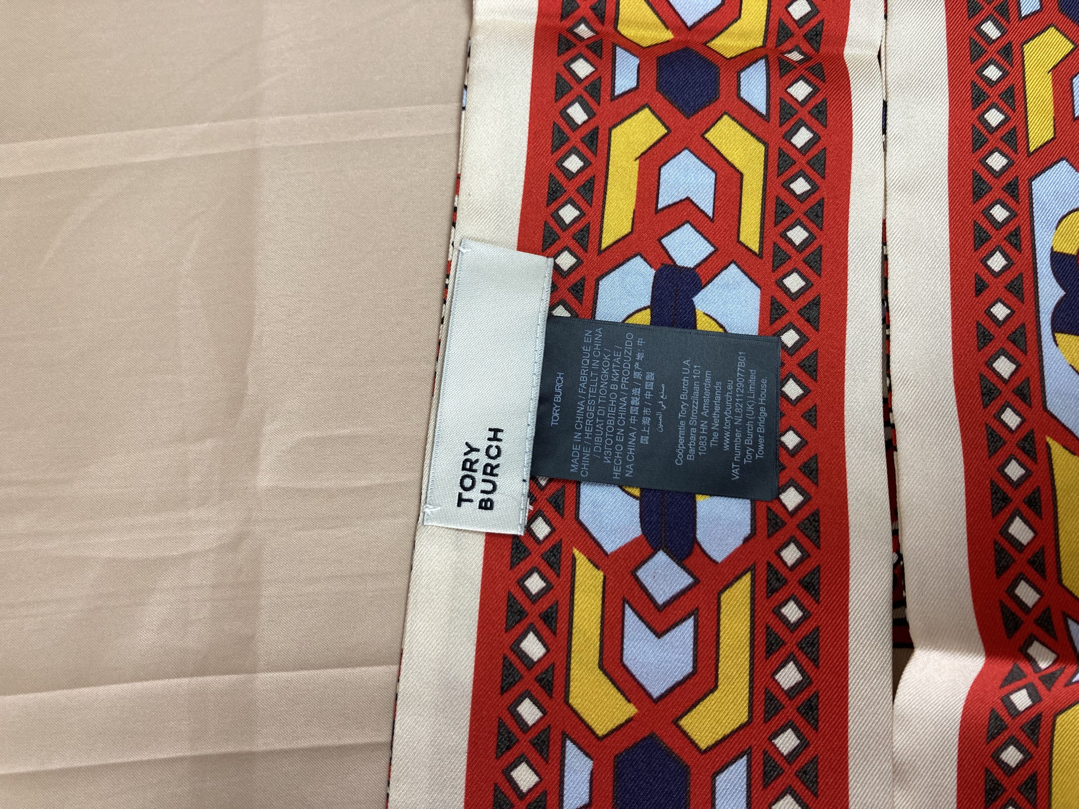 Tory Burch Tory Burch T-Monogram Silk Ribbon Tie Size ONE SIZE - 7 Thumbnail
