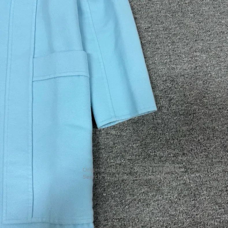 Hermes Hermes Baby blue cashmere coat Size XXS / US 00 / IT 34 - 4 Thumbnail