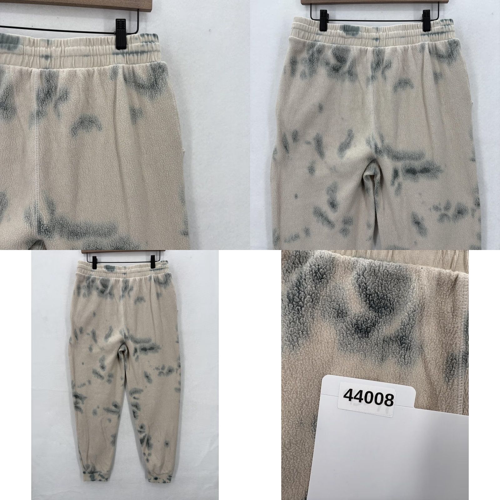 Vintage Feat Clothing Pants Womens S Beige Gray Sherpa Fleece Joggers Tie Dye Cozy Sweatpants Size 28" / US 6 / IT 42 - 9 Thumbnail