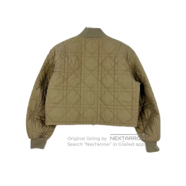 Dior Dior Khaki embroidered bee plaid flight jacket cotton clot Size S / US 4 / IT 40 - 2 Thumbnail