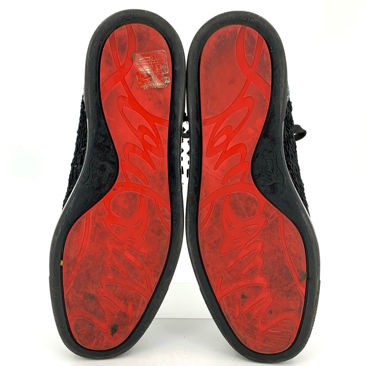 Christian Louboutin Christian Louboutin Black Studded Lace-Up High Top Sneakers Size US 7.5 / EU 40-41 - 4 Thumbnail