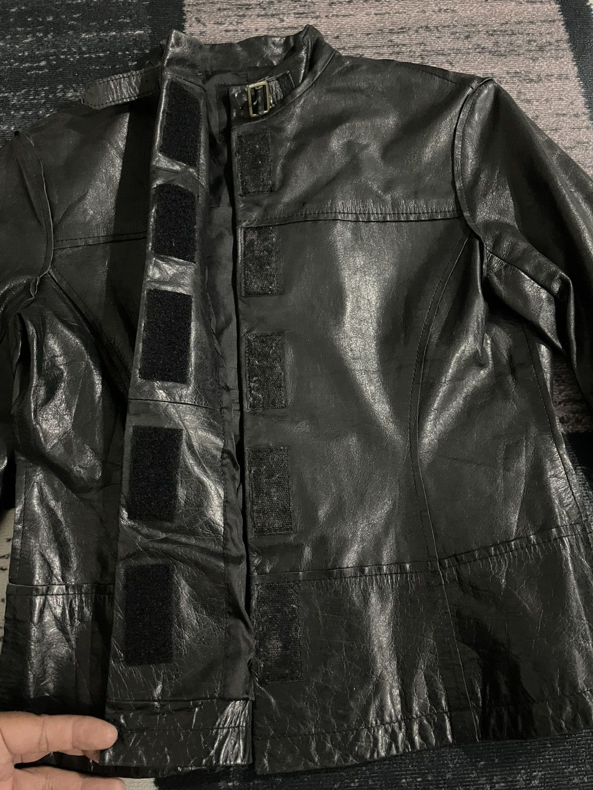 Yohji Yamamoto Vintage WXYZ Workshop Leather Jacket Size XS / US 0-2 / IT 36-38 - 9 Thumbnail