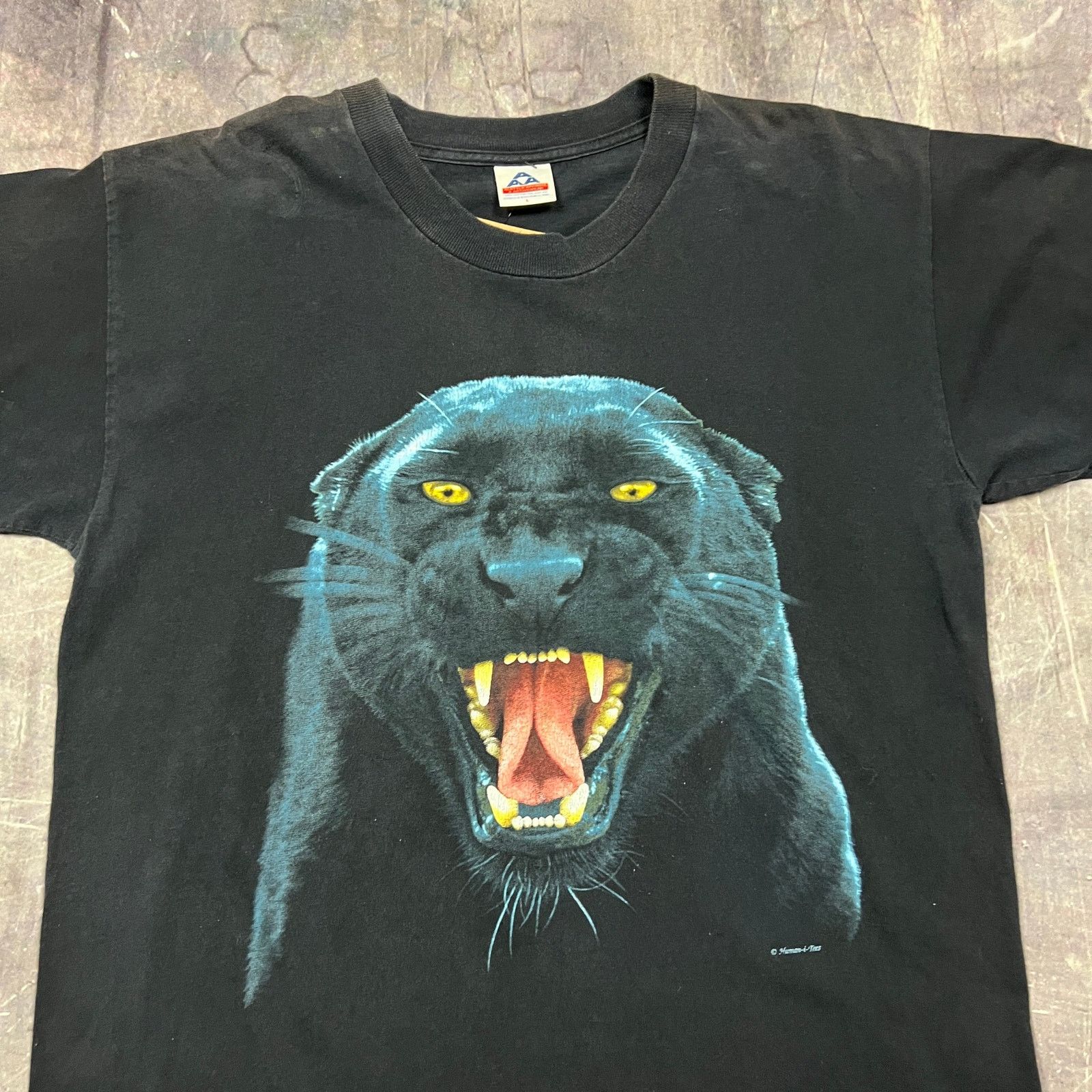 Alstyle × Vintage 90s Black Panther Big Print Graphic Shirt L E12 Size US L / EU 52-54 / 3 - 2 Thumbnail