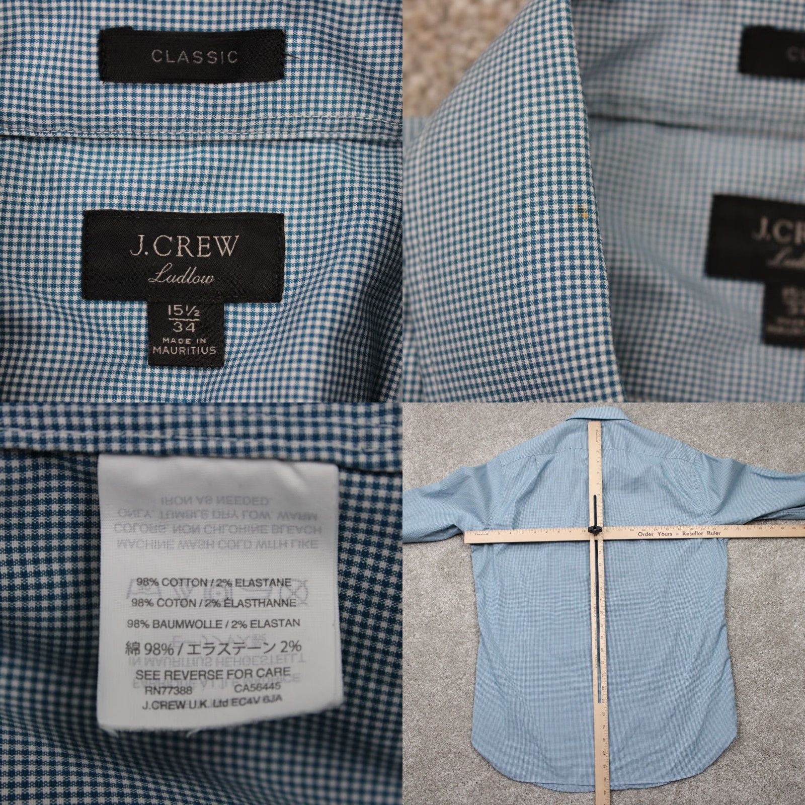 J.Crew J.CREW Ludlow Shirt Mens 15 1/2, 34 Blue/White Classic Fit Cotton Stretch L/S Shirt Size US L / EU 52-54 / 3 - 8 Thumbnail