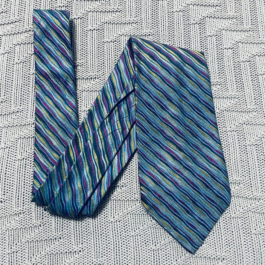 Vintage Vintage Ohrbach's Italian silk purple striped tie Size ONE SIZE - 1 Thumbnail