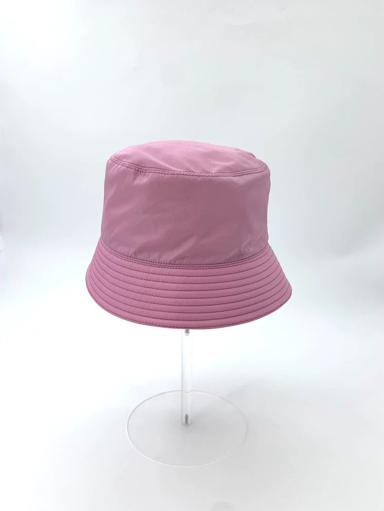 Prada Prada Size M Pink logo triangle fisherman hat sunshade hat Size ONE SIZE - 4 Thumbnail