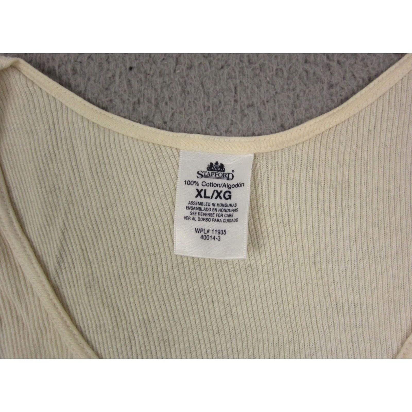 Stafford VINTAGE Stafford Tank Top Shirt Mens Extra Large XL Creme Cotton Ribbed 90s Size US XL / EU 56 / 4 - 5 Thumbnail