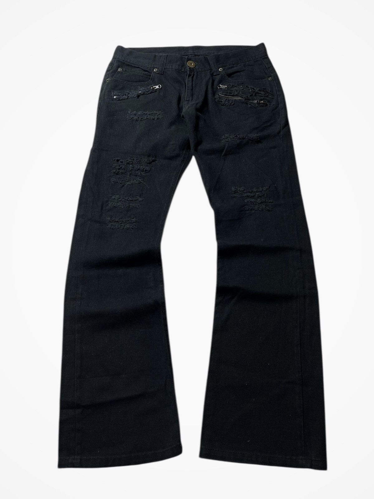 Crazy Distressed Flare Gothic Grunge Lgb Buckleback Pants