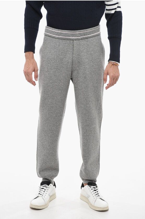 image of Alexander Mcqueen Cashmere Blend Sweatpants With Zipped Pocket in Grey, Men's (Size 33)