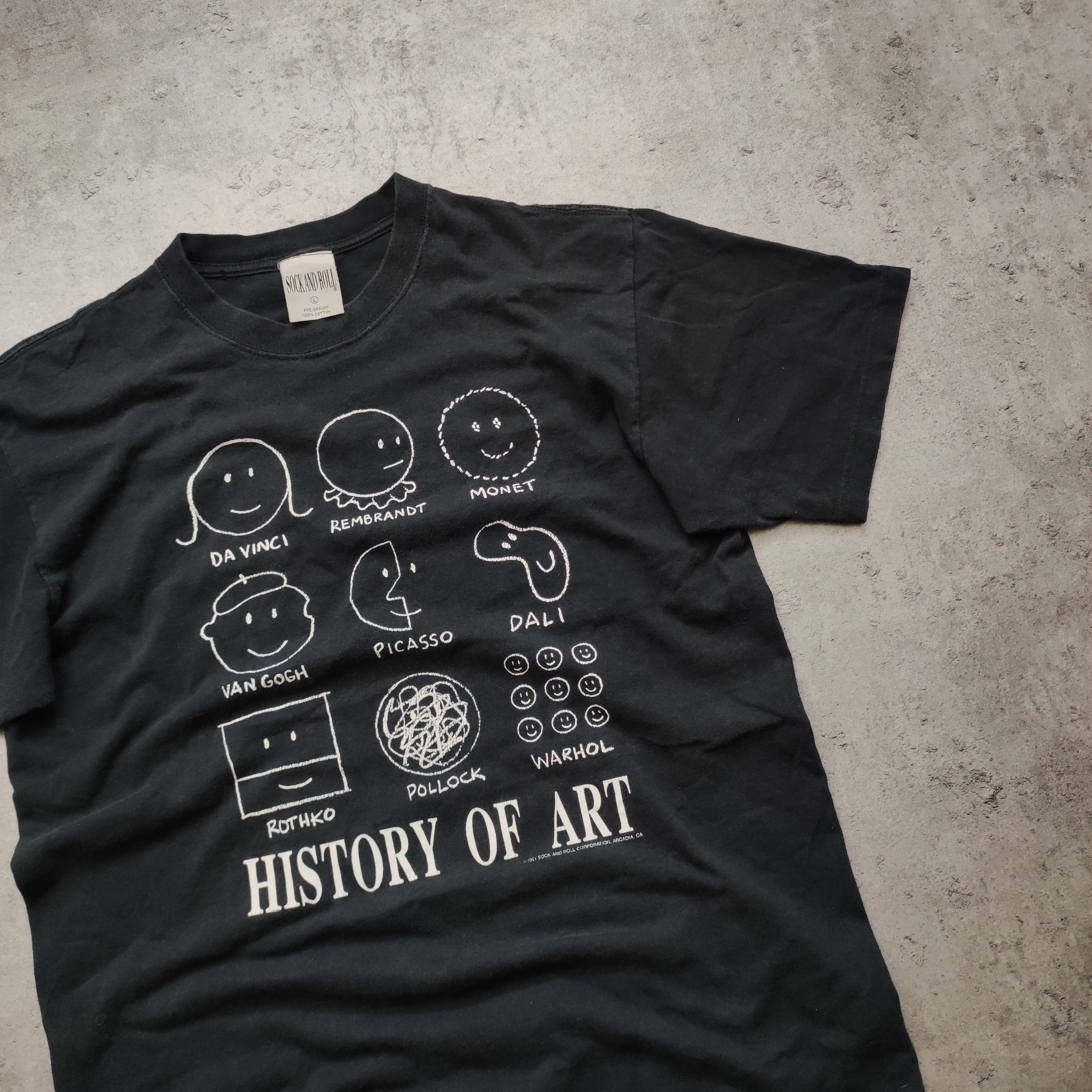 Band Tees × Vintage Vintage OG 1991 Sock and Roll History Of Art Promo Tee Size US L / EU 52-54 / 3 - 3 Thumbnail