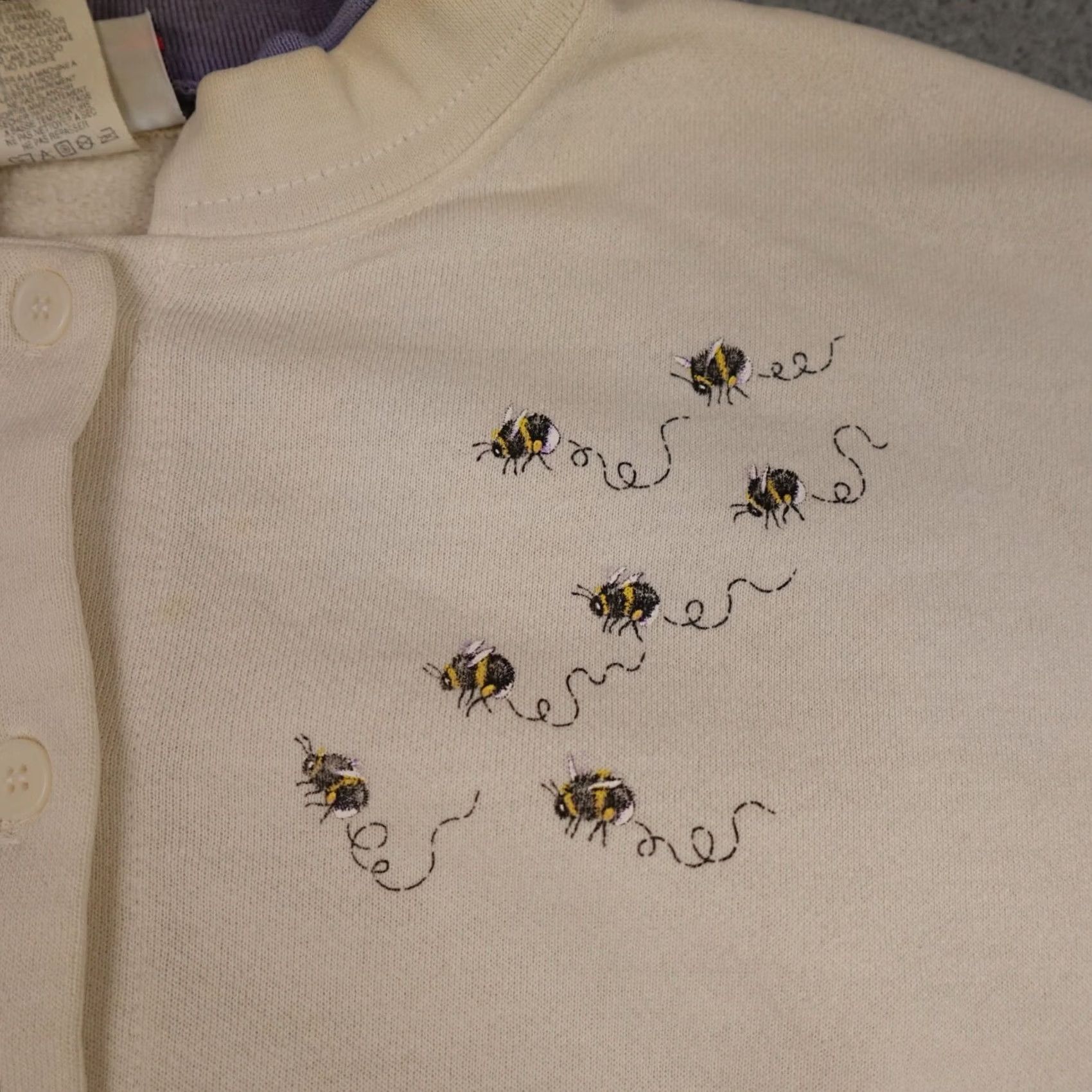 Vintage VINTAGE Morning Sun Cardigan Sweater Womens Large White Bees Flowers Grandma USA Size L / US 10 / IT 46 - 7 Thumbnail