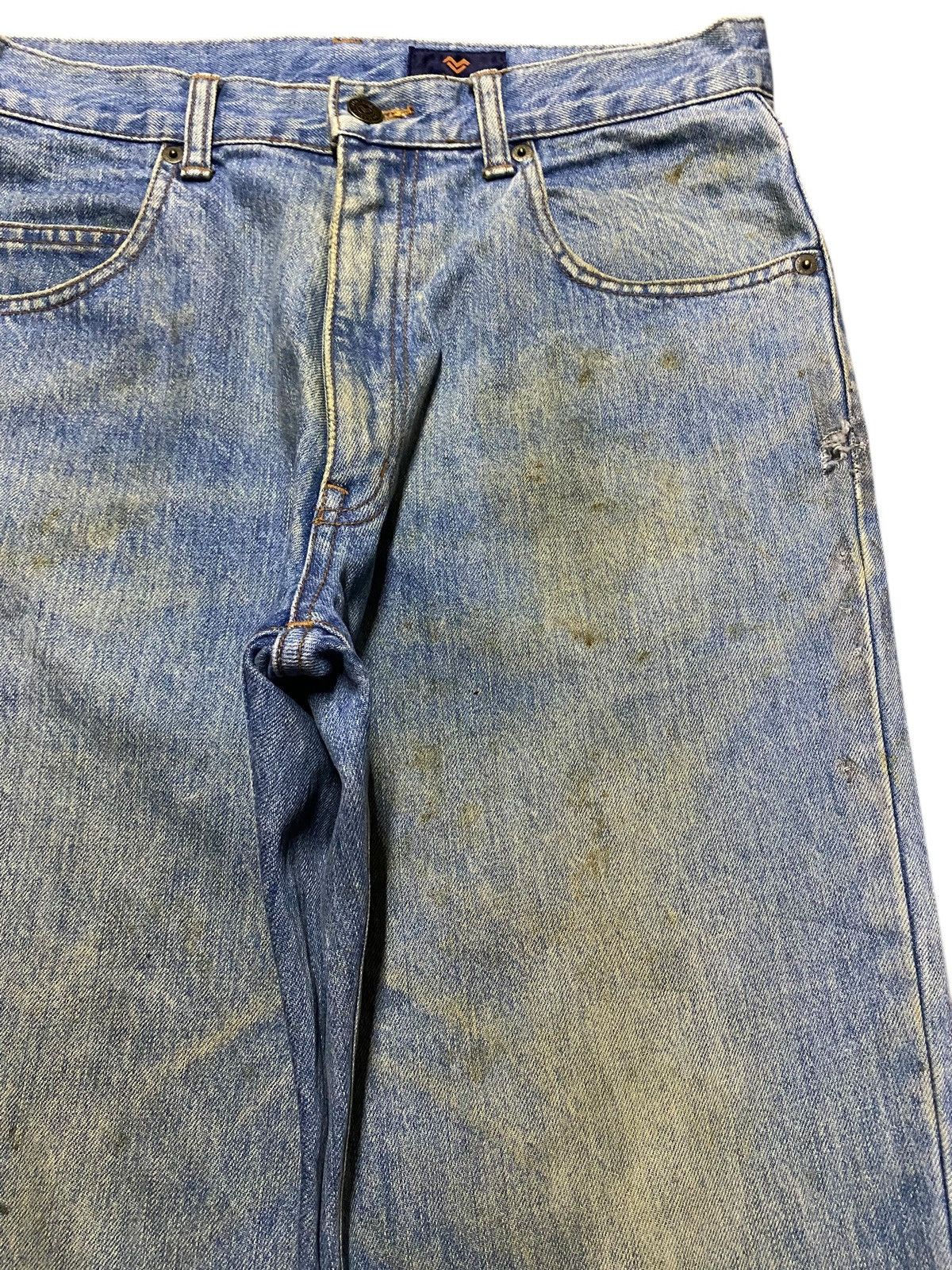 Valentino Vtg Mario Valentino Dirty Mud Wash Distressed Loose Jeans Size US 31 - 8 Thumbnail