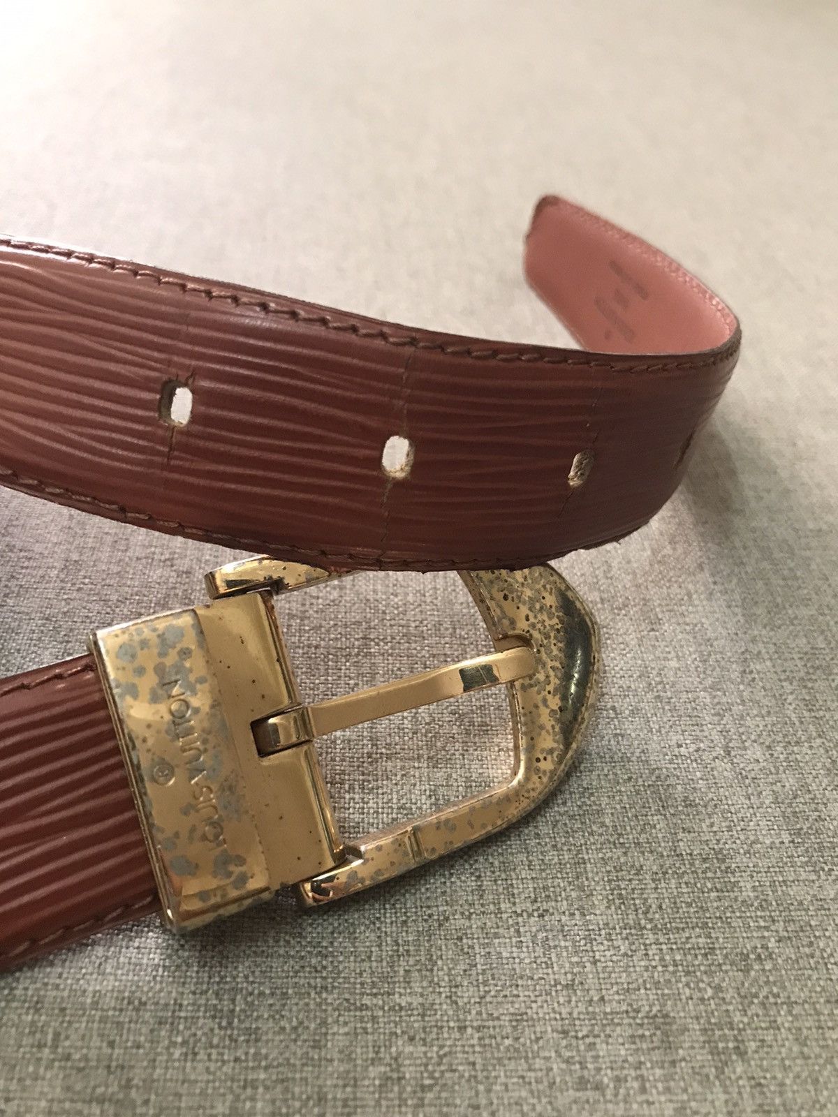 Louis Vuitton Vintage Louis Vuitton Epi Leather Brown Belt Size ONE SIZE - 8 Thumbnail