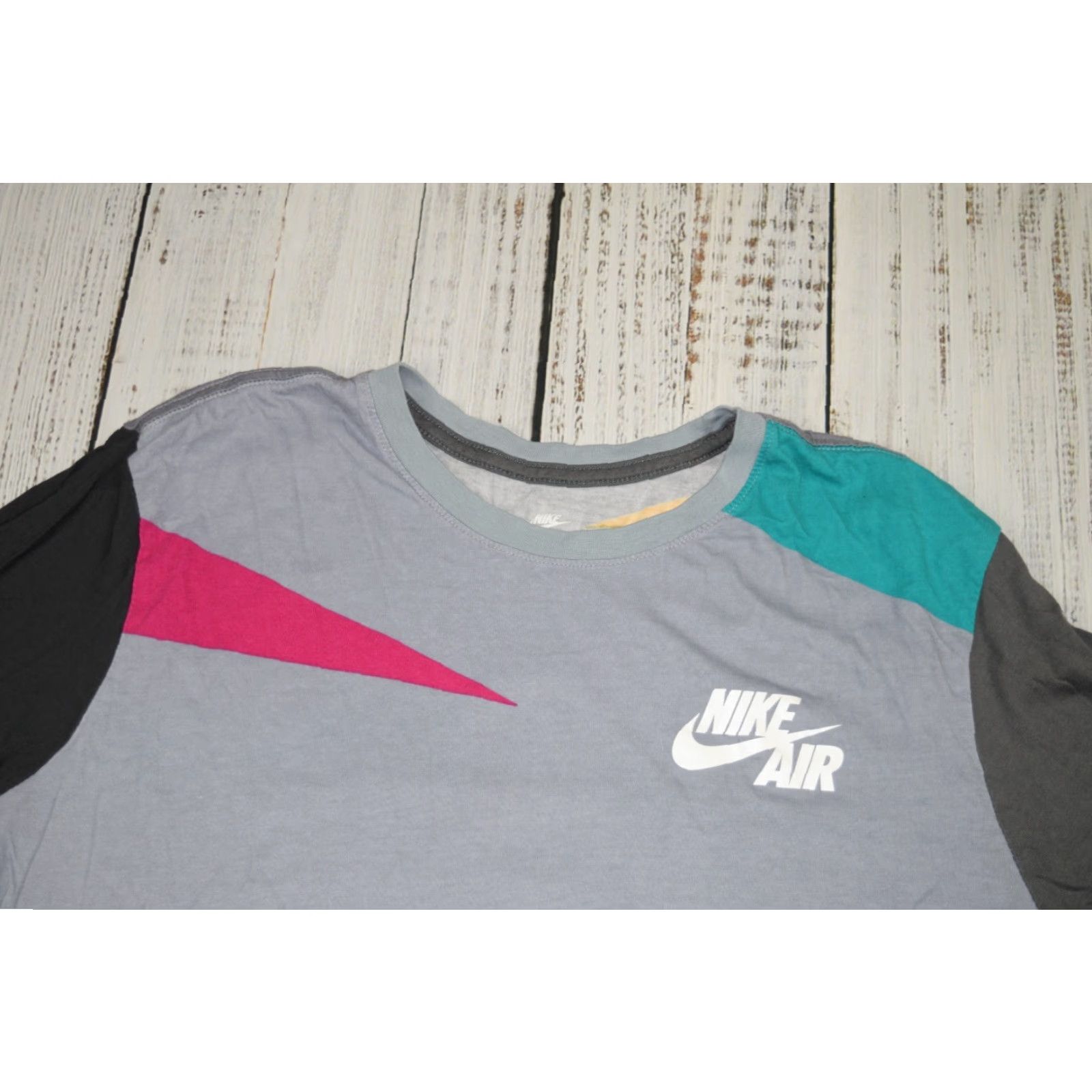Nike NIKE AIR LONG SLEEVE TEE GEOMETRIC GREY COTTON BLEND MENS L Size US L / EU 52-54 / 3 - 3 Thumbnail
