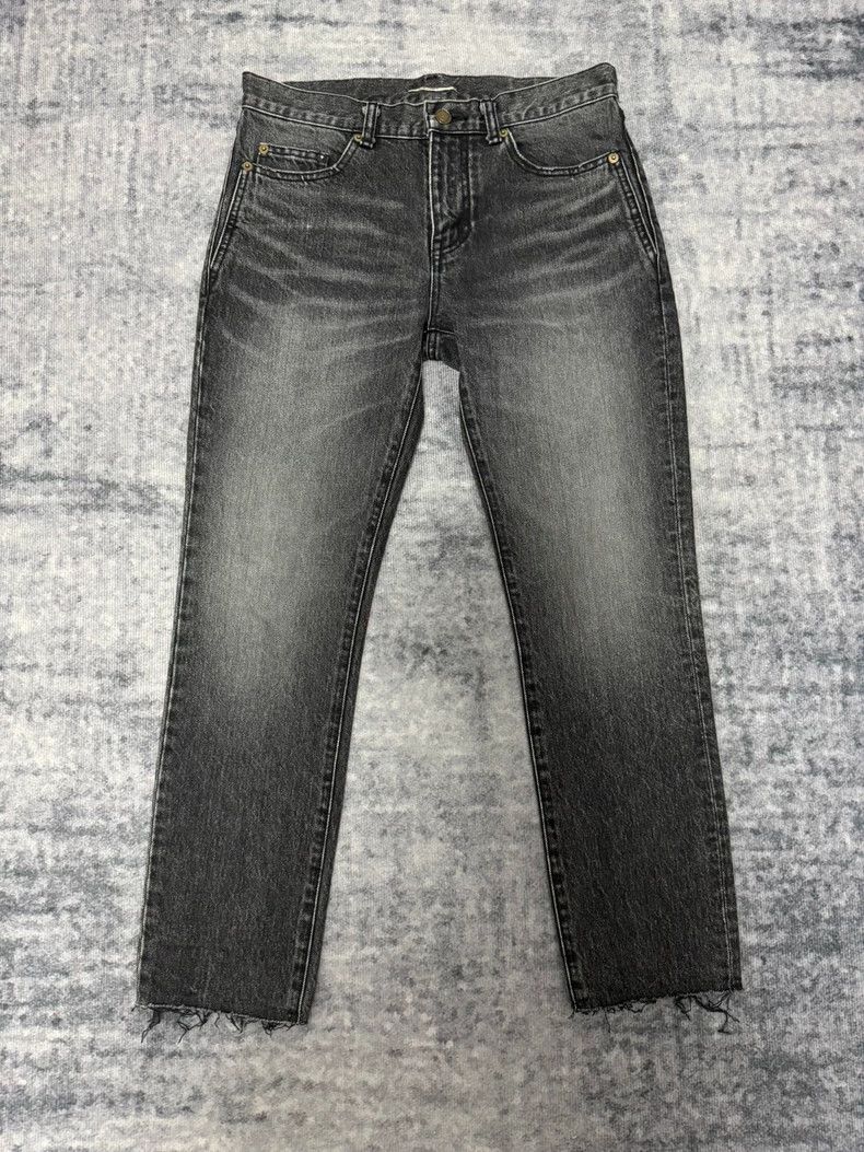 Saint Laurent Paris saint Laurent paris17fw Cat's Paw Black Grey Fringed Beef Size US 28 / EU 44 - 1 Thumbnail
