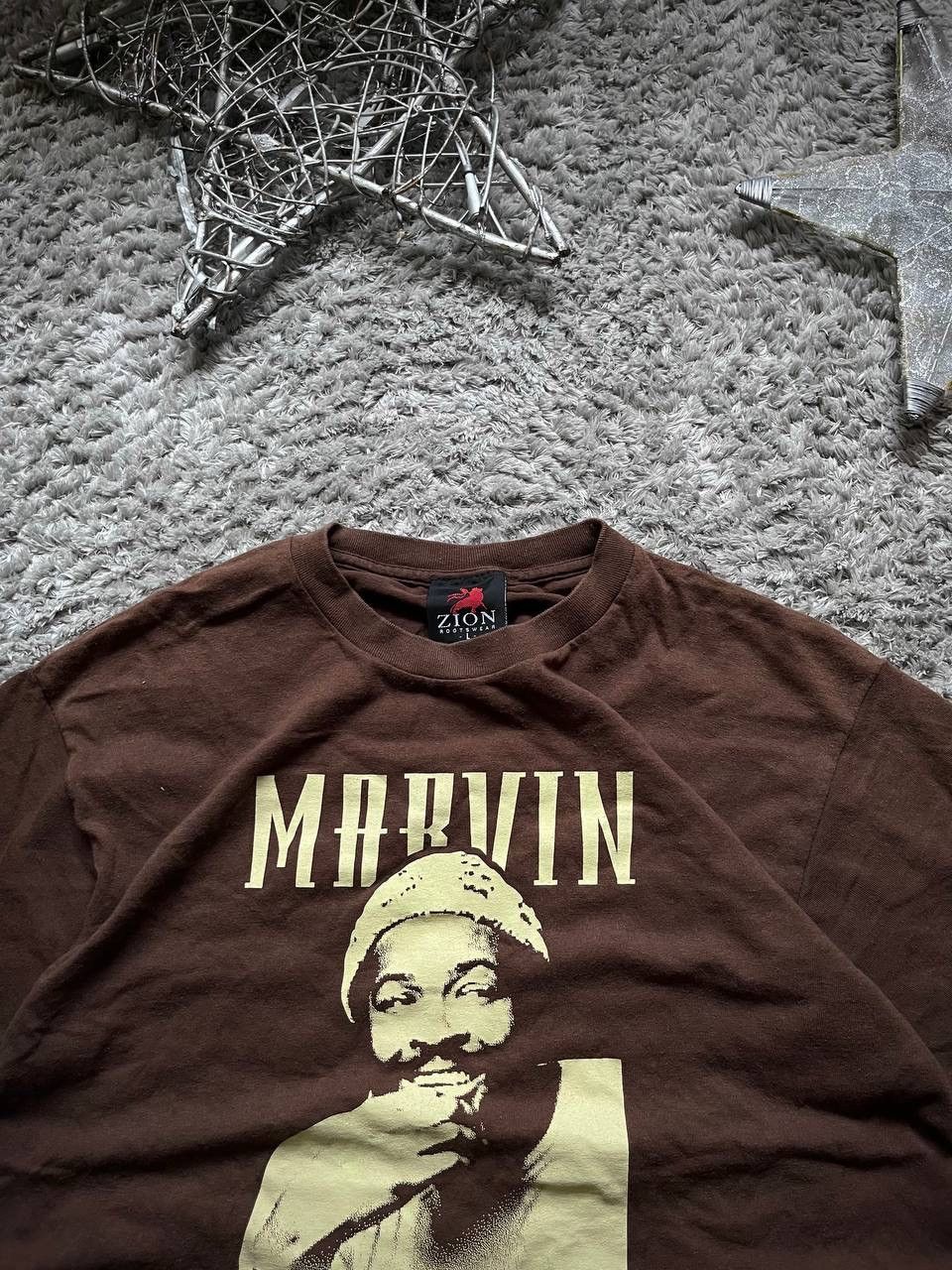 Vintage × Zion Rootswear 90s Zion Rootswear Marvin Gaye American Singer Big Logo Tee Size US L / EU 52-54 / 3 - 3 Thumbnail