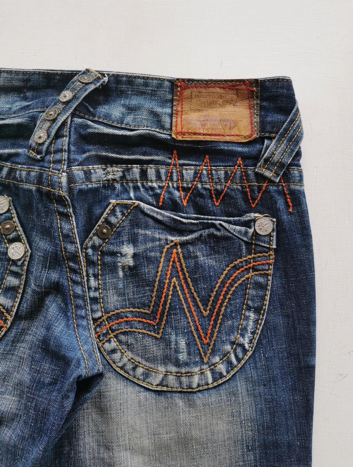 Kapital Wide Flare Lolita Distressed Denim Jeans Size 29" - 8 Thumbnail