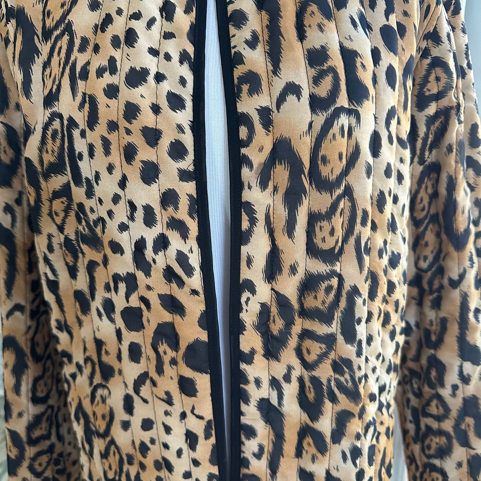 Other Leopard Print Quilted Open Front Blazer Size L Morgan Cole Size L / US 10 / IT 46 - 3 Thumbnail
